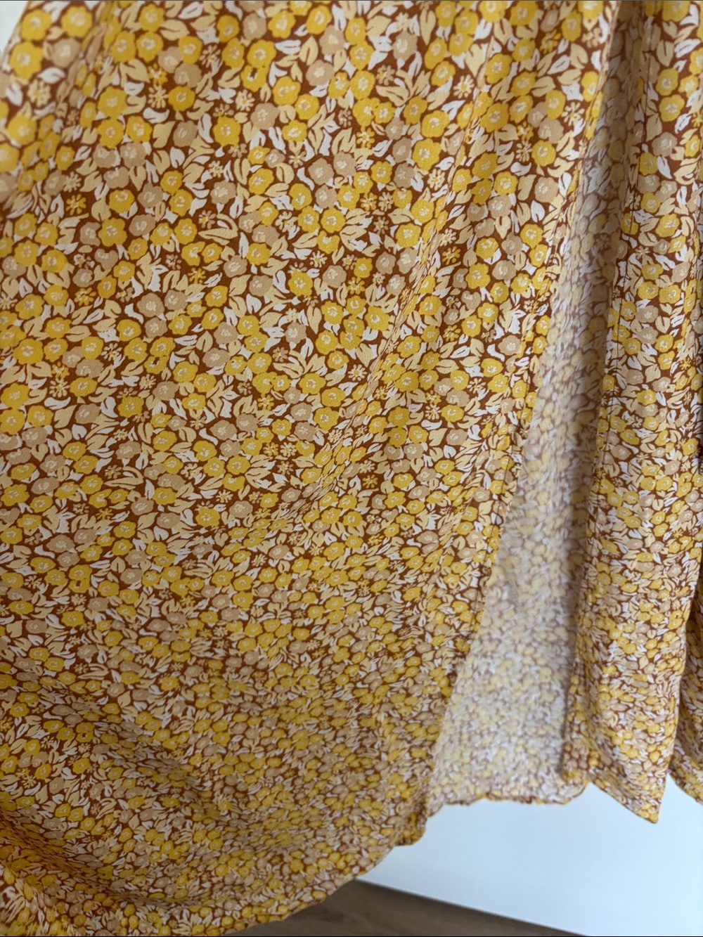 Women’s Yellow Floral Wrap Maxi Dress - Picture 4 of 5
